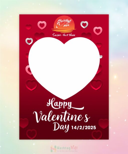 Khung check in happy valentines day