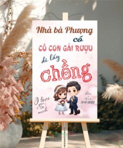 Bảng tên đám cưới nhà bà Phượng có cô con gái rượu đi lấy chồng