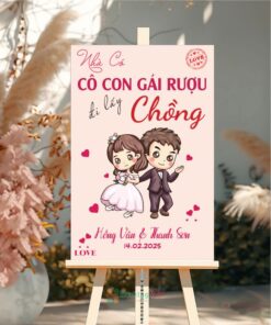 Bảng cổng cưới nhà có cô con gái rượu đi lấy chồng