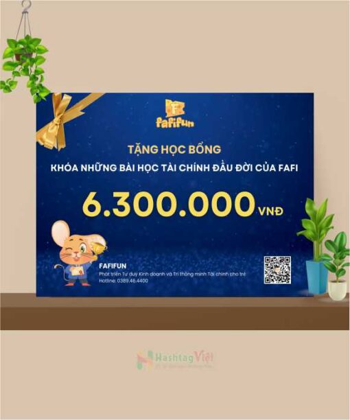 Bảng trao tặng học bổng công ty Fafifun