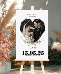 Bảng tên đám cưới hình trái tim