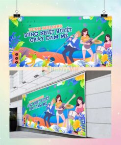Backdrop team building bừng nhiệt huyết cháy đam mê