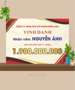 Bảng vinh danh công ty TNHH Mỹ Phẩm Đông Anh