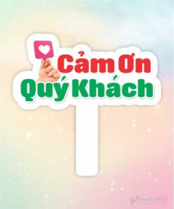 Hashtag cầm tay cảm ơn quý khách