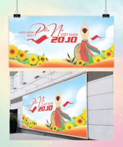 Backdrop chúc mừng ngày phụ nữ Việt Nam 20-10