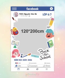 Khung check in facebook - Trường THCS Nguyễn Văn Bé