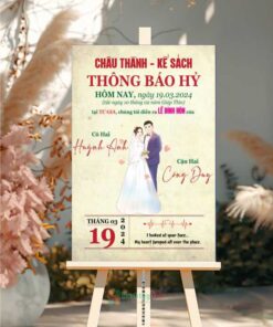 Bảng check in đám cưới Huỳnh Anh - Công Duy