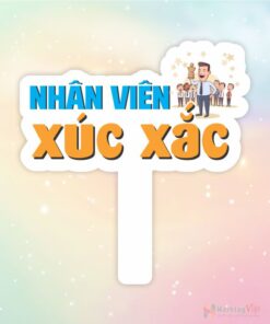 Hashtag cầm tay nhân viên xúc xắc