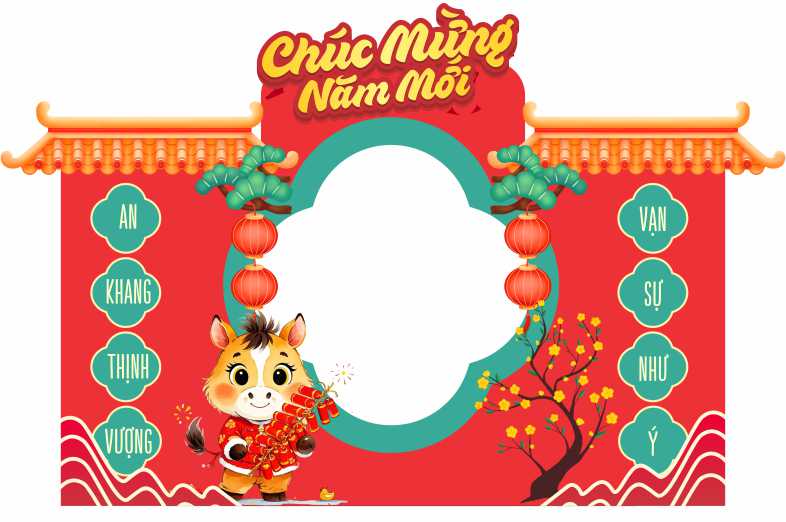 Khung chụp hình check in Tết