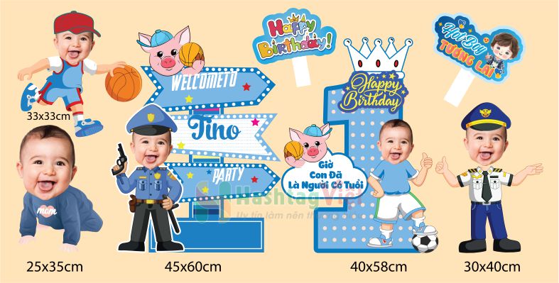 Chibi sinh nhật bé trai