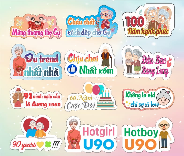 Hashtag mừng thọ ông bà