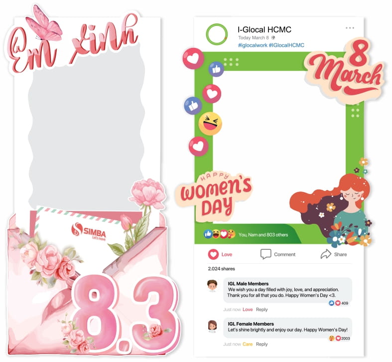 Khung check in 8-3 đẹp