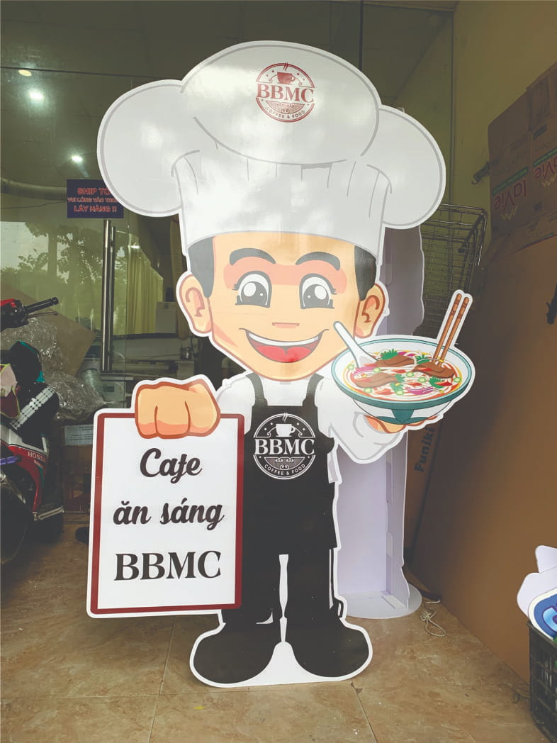 Standee mô hình đầu bếp