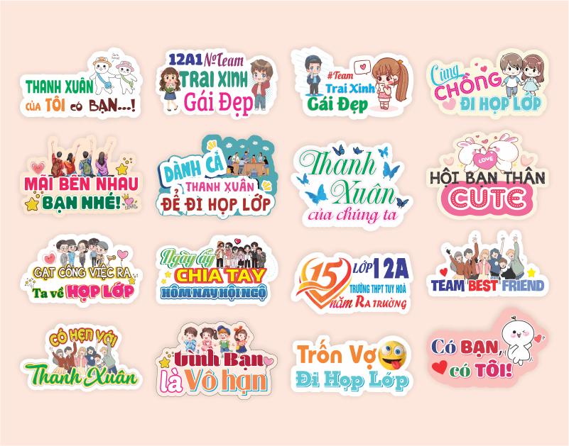 Bộ hashtag cầm tay họp lớp ấn tượng nhất