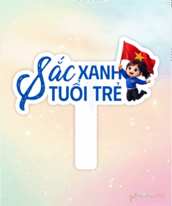 Hashtag cầm tay màu xanh tuổi trẻ