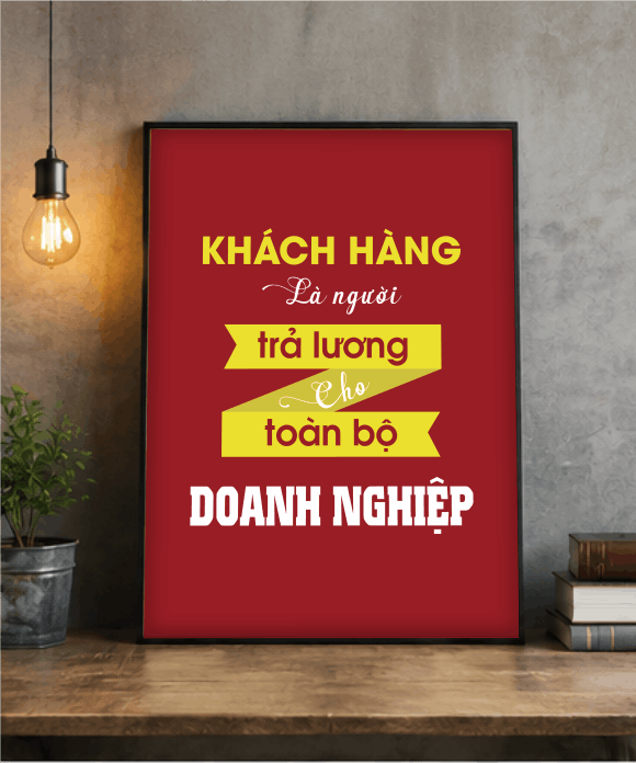Tranh văn phòng khách hàng là người trả lương cho doanh nghiệp