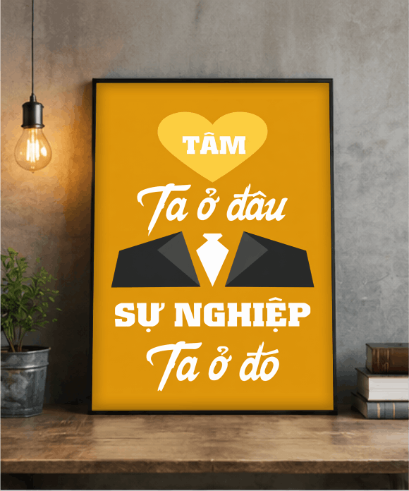 Tranh Văn Phòng Tâm Ta Ở Đâu Sự Nghiệp Ta Ở Đó