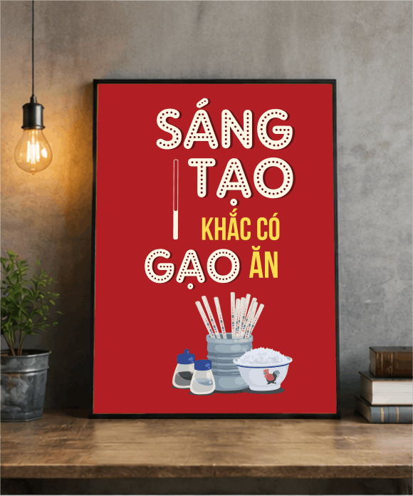 Tranh Văn Phòng Sáng Tạo Khắc Có Gạo Ăn