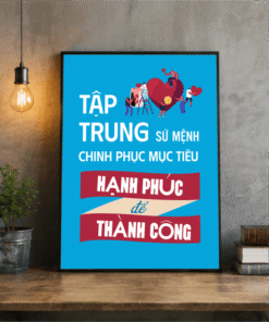 Tranh văn phòng tập trung sứ mệnh chinh phục mục tiêu