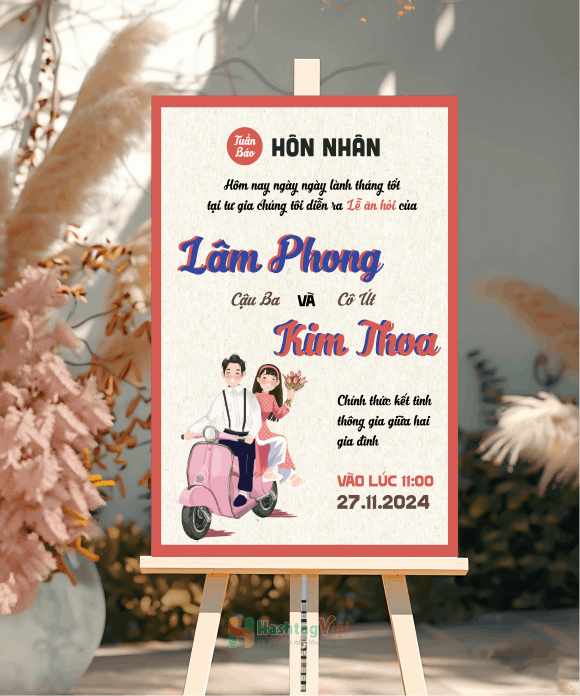 Bảng tên đám cưới Phong & Thoa