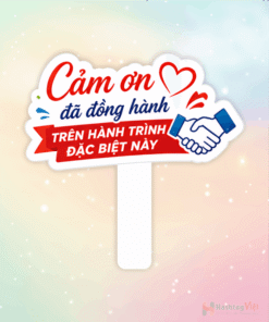 Hashtag cầm tay cảm ơn đã đồng hành