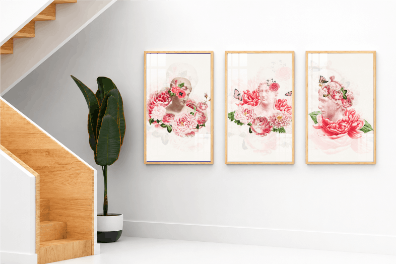 Tranh Nghệ Thuật Nữ Thần Cổ Điển Cùng Sắc Hoa