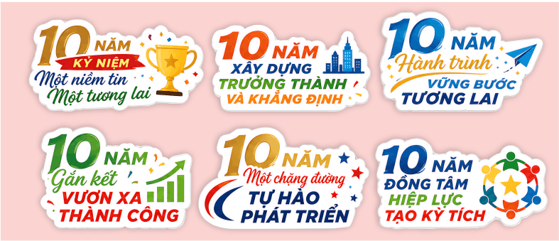 Hashtag kỷ niệm 10 năm thành lập công ty