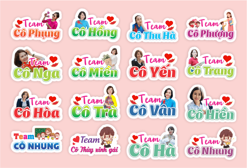 Hashtag cầm tay team thầy cô giáo