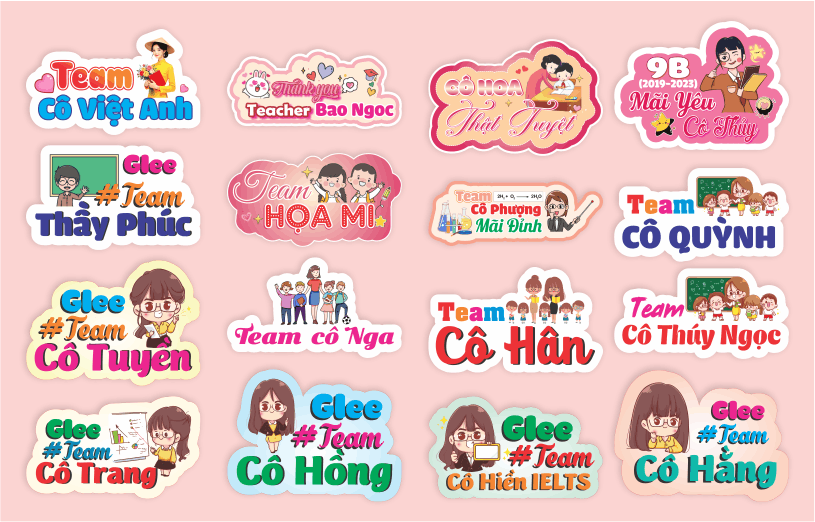 Mẫu hashtag cầm tay team thầy cô giáo